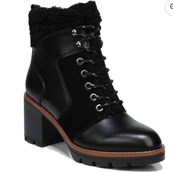 Naturalizer Val Womens Leather Lug Sole Combate & Lace-Up Boots (LIKE NEW) - Picture 3 of 11